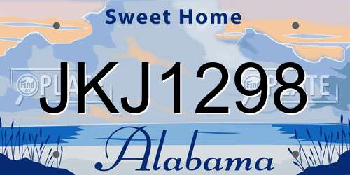 JKJ1298 Alabama License Plate