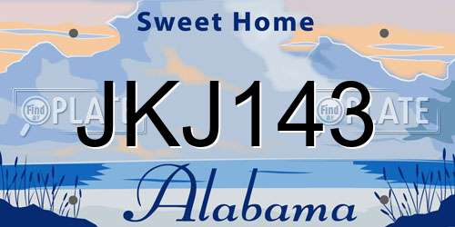 JKJ143 Alabama License Plate
