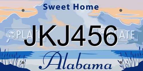 JKJ456 Alabama License Plate