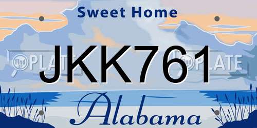 JKK761 Alabama License Plate