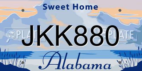 JKK880 Alabama License Plate