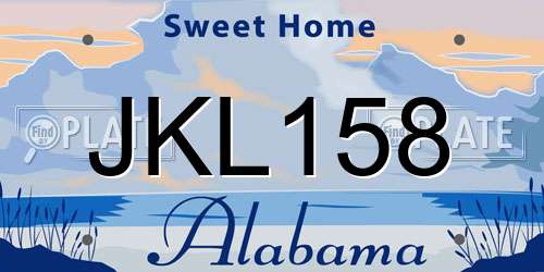 JKL158 Alabama License Plate