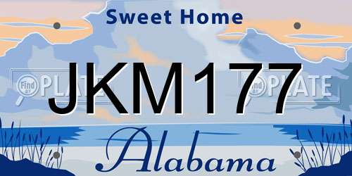 JKM177 Alabama License Plate