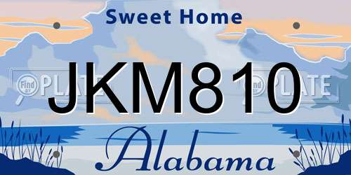 JKM810 Alabama License Plate