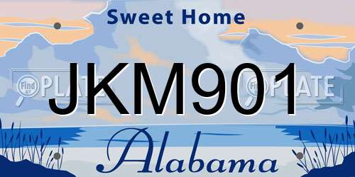 JKM901 Alabama License Plate