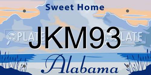 JKM93 Alabama License Plate