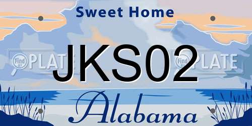 JKS02 Alabama License Plate