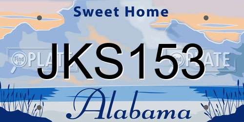 JKS153 Alabama License Plate