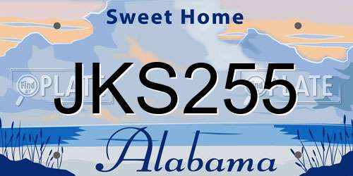 JKS255 Alabama License Plate