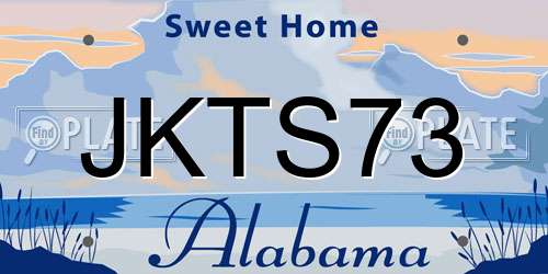 JKTS73 Alabama License Plate