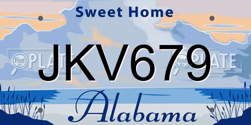 JKV679 Alabama License Plate