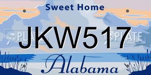 JKW517 Alabama License Plate