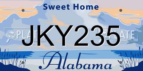 JKY235 Alabama License Plate