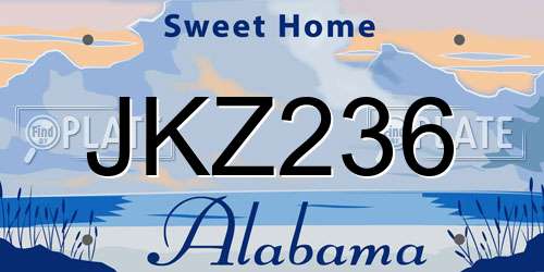 JKZ236 Alabama License Plate