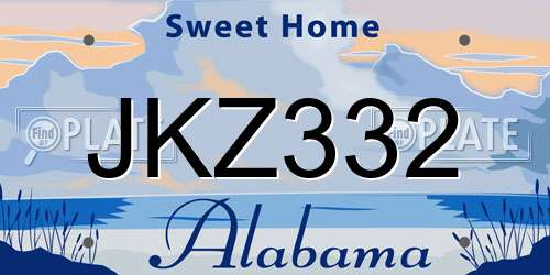 JKZ332 Alabama License Plate
