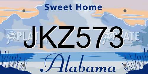 JKZ573 Alabama License Plate