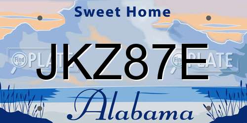 JKZ87E Alabama License Plate