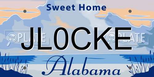 JL0CKE Alabama License Plate