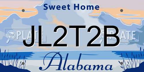 JL2T2B Alabama License Plate