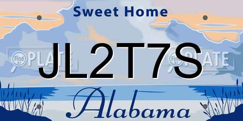 JL2T7S Alabama License Plate