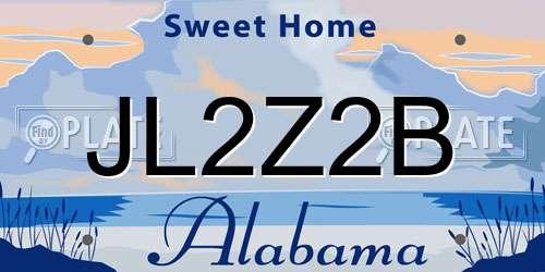 JL2Z2B Alabama License Plate