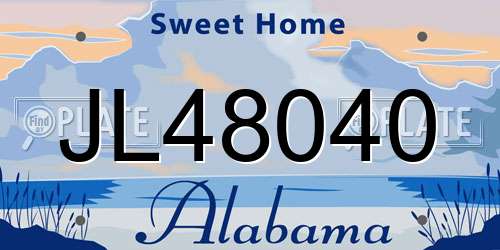JL48040 Alabama License Plate