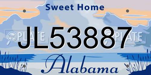 JL53887 Alabama License Plate
