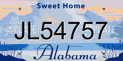 JL54757 Alabama License Plate