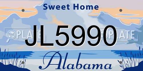 JL5990 Alabama License Plate