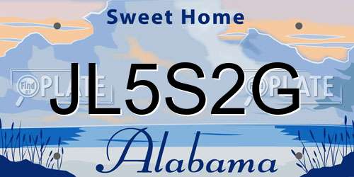JL5S2G Alabama License Plate