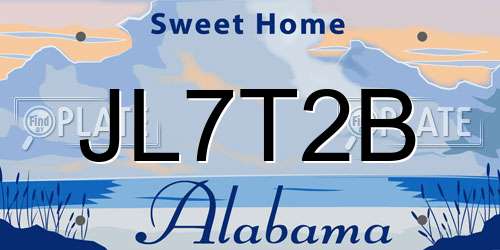 JL7T2B Alabama License Plate