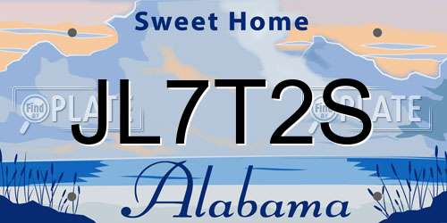 JL7T2S Alabama License Plate