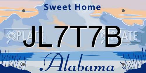 JL7T7B Alabama License Plate