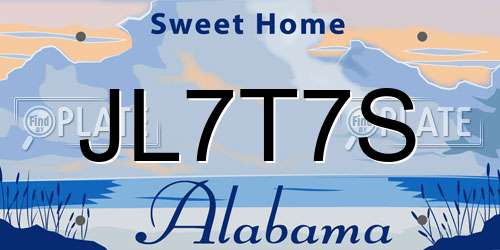 JL7T7S Alabama License Plate