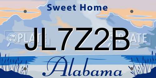 JL7Z2B Alabama License Plate