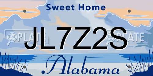 JL7Z2S Alabama License Plate