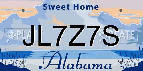 JL7Z7S Alabama License Plate