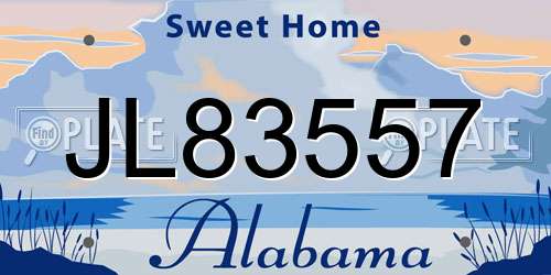 JL83557 Alabama License Plate