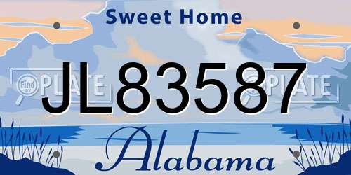 JL83587 Alabama License Plate