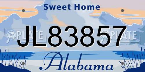 JL83857 Alabama License Plate