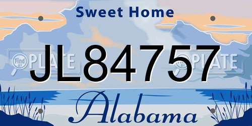 JL84757 Alabama License Plate