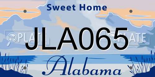 JLA065 Alabama License Plate