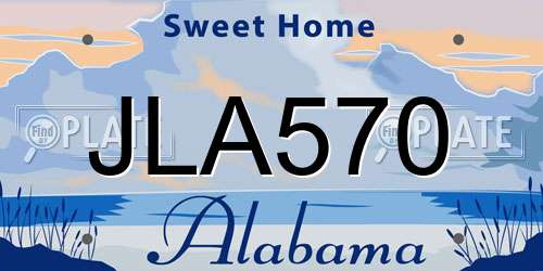 JLA570 Alabama License Plate