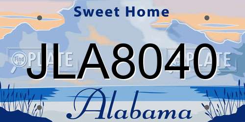 JLA8040 Alabama License Plate