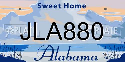 JLA880 Alabama License Plate
