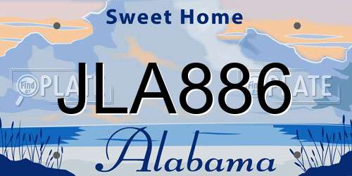 JLA886 Alabama License Plate