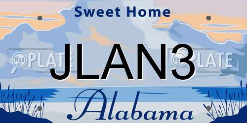 JLAN3 Alabama License Plate