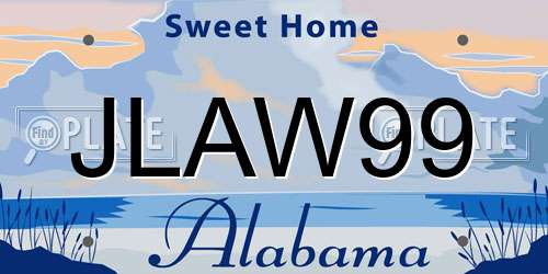 JLAW99 Alabama License Plate