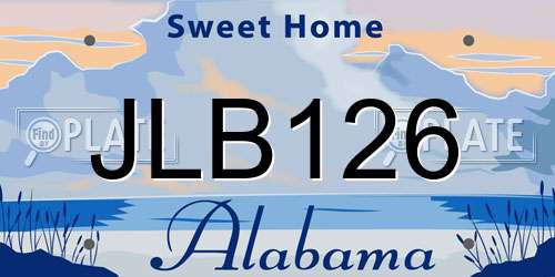 JLB126 Alabama License Plate