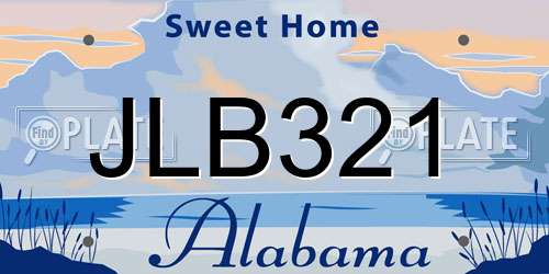 JLB321 Alabama License Plate